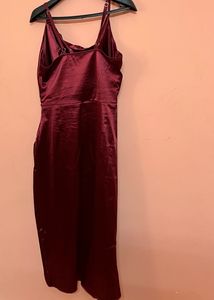 Sale ❗️burgandy Satin Slip Dress