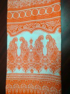 Orange &amp; White Printed Kurti
