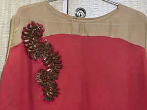 Elegant Coral Embellished Kurta