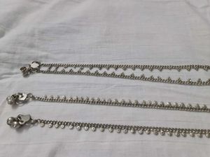 Vintage Silver Anklets (Set of Two)