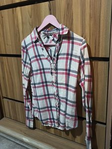 Checked Long Sleeve Top