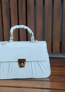 Chic White Top Handle Bag