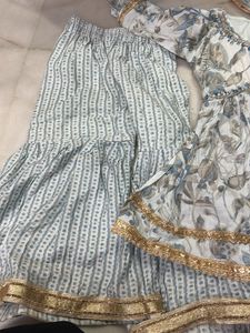 Floral Print Kurta with Sharara