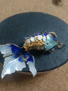 Vintage Enamel Goldfish Pendent