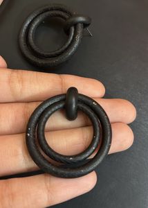 Black Double Hoop Earrings