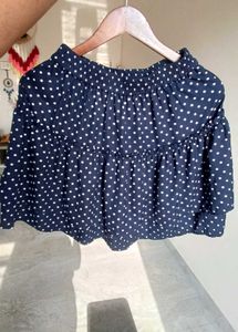 Navy Polka Dot Mini Skirt
