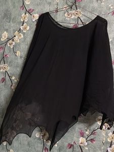 Black Poncho Style Top
