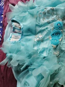 Aqua Blue Flower Girl Dress