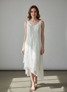 White Embellished Midi Dress