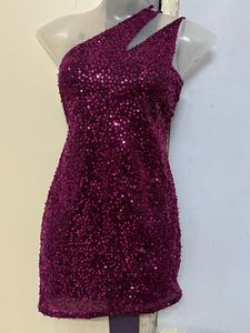 Sparkly One-Shoulder Party Dress
