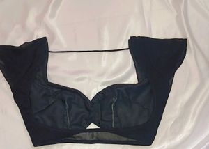 Non Padded Georgette Sheer Mesh Front Hook Blouse