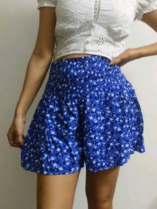 Blue Floral Mini Short