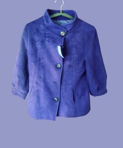Stylish Purple Three-Quarter Sleeve Coat