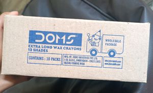 DOMS Extra Long Wax Crayons 12 Shades