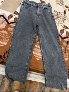 Grey Wide Leg Jeans