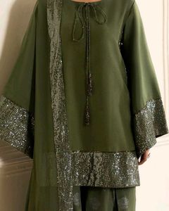 Elegant Olive Green Kurta Set( customisation avail