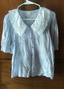 KoreanHakoba Pure Cotton Light Blue Top