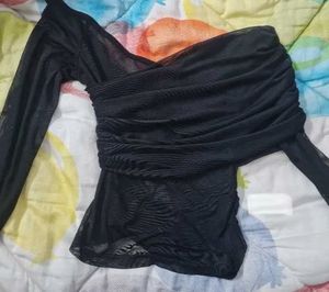 Mesh Black Cross Top