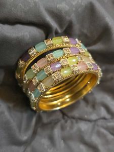 Elegant Beaded Bangle Set