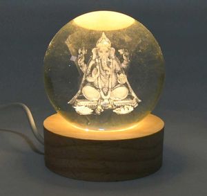 Ganesh Crystal Ball Lamp