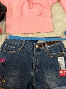 Floral Embroidered Denim Shorts