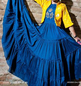 Blue Dress w/ Yellow Jacket