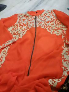 Georgett Kurti With Inner N Beautiful Embroidery