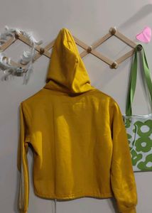 Mustard Hoodie with White Stripes