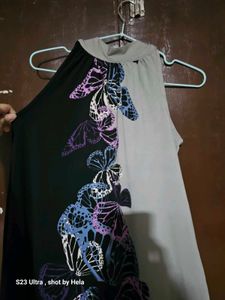 Haulter neck Butterfly Print Dress