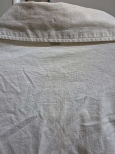 Fitted Off White Button-Down Shirt