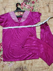 Pink Satin Pajama Pants
