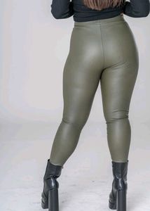 Zara Olive Leather Pant New With Tag 28 30