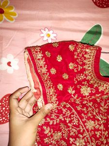 Women Red Non -padded Bridal Blouse