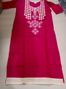 Cotton Rich Embroidered Women&#39;s Kurta_NEW