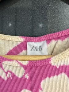 Ribbed pink tank Top - Zara