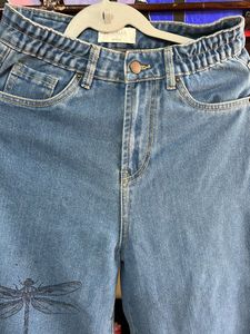 Wide Leg Dragonfly Jeans-high waist