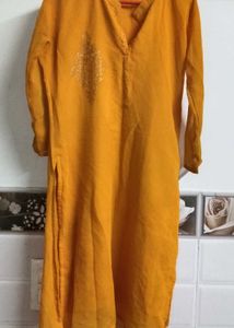 Yellow Embellished Kurta