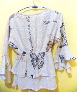 Butterfly Print Layered Top