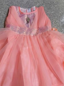 Girls Peach Party Dress
