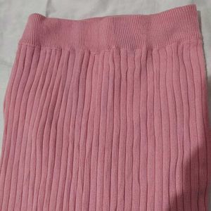 Pink Bodycon Slit Skirt