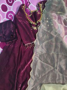 Burgundy Indian Frock