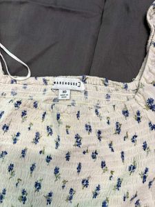 Cottagecore Flower Print White Dress💌🫐