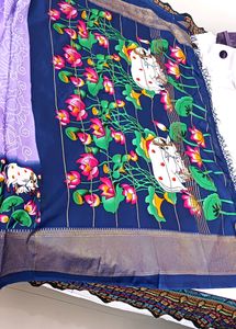 New Beautiful Dola Silk Saree With Atached Blouse Piece