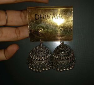 Oxidized Jhumka Earrings