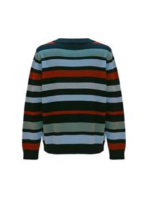 Striped V-Neck Pullover Sweater