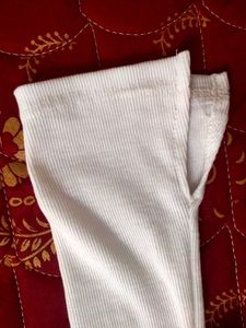 White Bell Bottom Sleeves Crop Top