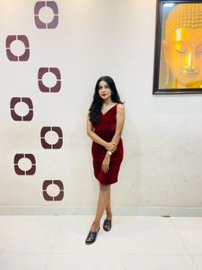 Burgundy Velvet Bodycon Dress