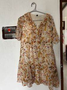 Paisley Print Ruffle Dress