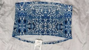 Shein Fitted Strapless Floral Print Crop Tube Top