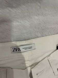Zara White Denim Jeans